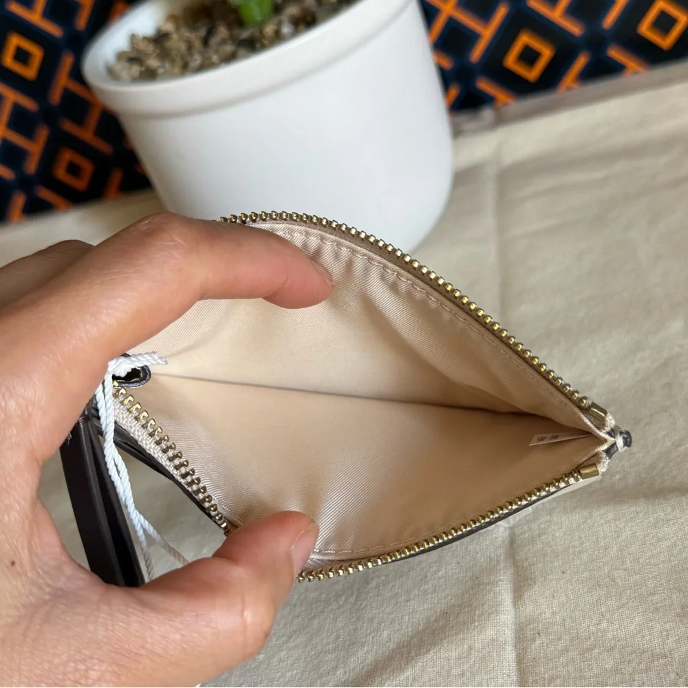 NWT Tory Burch felix zip card case new moon Leather Wallet - Picture 8 of 10